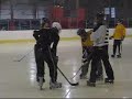 adult coed hockey face-off