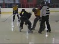 adult coed hockey face-off