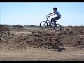 Bike jumps on snow and dirt