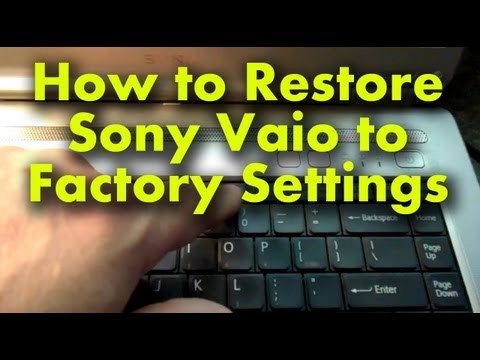 how to recovery in sony vaio