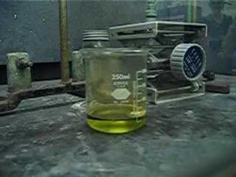 Copper coin in nitric acid