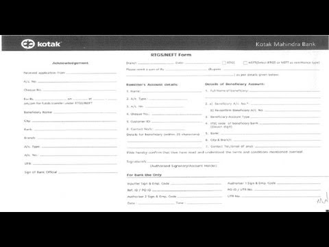 how to fill neft form of bank of india