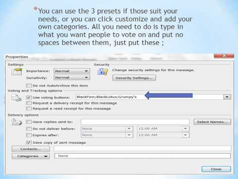 how to provide voting buttons in outlook