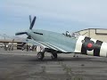 This is a great clip of an engine startup of the former Planes of Fame Museum's (Chino, California) Spitfire PR. XIX.  I took this JUST before this Spit was shipped off to the new owner in France, Christophe Jacquard.  Steve Hinton is at the controls.  This aircraft was originally a gift from King Bhumibol of Thailand to The Museum back in 1962.  It was not returned to flight status until Steve Hinton and crew fitted a mighty Rolls-Royce Griffon engine and  contra-rotating prop combination obtained for the very reasonable price of US$10,000.  This really gave the final impetus for the completion of the restoration.  The Griffon and prop were from a four-engined Avro Shackleton maritime patrol aircraft.  I understand one of the major hurdles was to manufacture the huge prop spinner!  The original clipped wingtips were also changed to the eliptical shape that was common to most Spitfires. It appeared to me that Steve was further developing some flight performance data for the new owner on this flight (i.e. very slow flight at altitude, stalls, etc.).We're sorry to see this gorgeous beast leave the USA, but I am happy to hear that the new owner is very generous in displaying and flying the aircraft at European airshows.  But don't worry, the Planes of Fame Museum still has two flyable Spitfires in stock :).If you'd like, also check out my other warbird videos. Thanks!