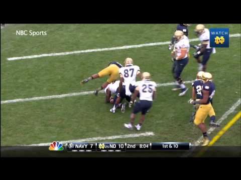 notre - The Fighting Irish defeated the Midshipmen of Navy 38-34 at Notre Dame Stadium.