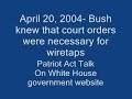 Bush admitting to an Impeachable Offense on national TV