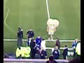 Mr Testicles warms up at Goodison Mr Testicles warms up at Goodison