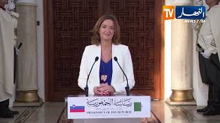 رئيس الجمهورية يستقبل نائبة رئيس الوزراء وزيرة الشؤون الخارجية والأوروبية السلوفينيا