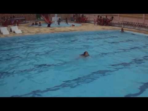 little girls swimming
