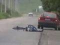 Drunk Guy Fighting With A Bike On His Way To Work