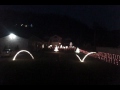 Christmas light show set to music.