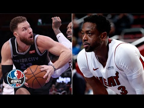 Video: Blake Griffin, Dwyane Wade go back-and-forth in Pistons' win vs. Heat | NBA Highlights