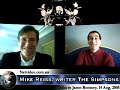 the multi-award winning lead writer for globally-recognised tv megaproperty, the simpsons, is mike reiss. he visited australia recently for the screen producers' association of australia's annual conference and netvideo was able to poach a few minutes of his time. in this interview reiss describes how the simpsons writers use politics as the meat for fun - but talks about the kind of challenges that having an eight month lead time can pose for topicality.

reiss also talks about attacking the man who pays their bills - rupert murdoch - and the kind of response he received when the simpsons came to australia. sadly it seems the australian displeasure at the 