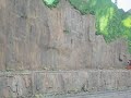 Coal Train on Rock Face Nearly Derails