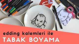 Porselen Tabak Boyama - Bebek Desenli Tabak Boyama