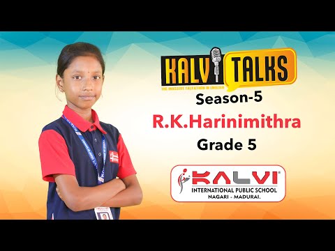 R.K.Harinimithra - Grade 5 | Anne Frank | Kalvi Talks S-5 | Kalvi International Public School,Nagari