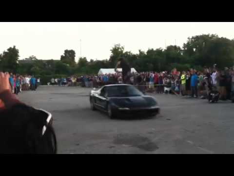 Aaron flips over NSX