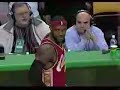 Lebron throws up a 3 quarter court shot vs the boston celtics