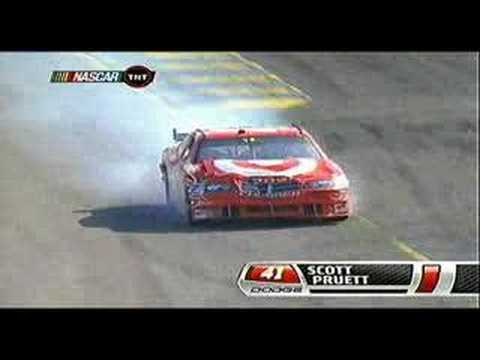 2008 Nascar Sprint Cup Series Infinieon restart crash 2