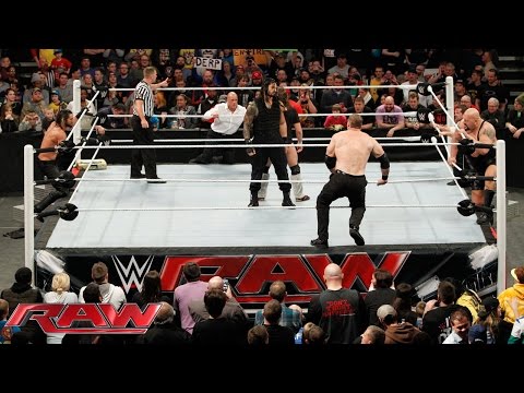 Daniel Bryan & Roman Reigns vs. Seth Rollins, Big Show, Kane & J&J Security: Raw, February 9, 2015