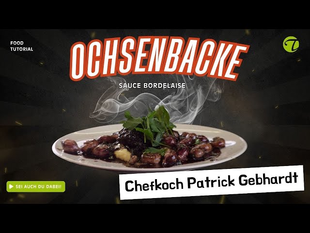 Ochsenbacke in Sauce Bordelaise mit glasierten Champignons und Fr&uuml;hlingszwiebeln