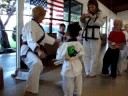 White belt with brown stripe