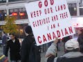 Small crowd gathers at Yonge/Dundas Square to celebrate Obama's projected presidential victory.November 4, 2008 around 11:30pm.