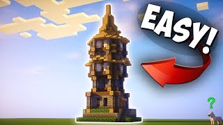 Minecraft: How to make a Big Survival House - Starter House tutorial - Medieval Watchout Tower