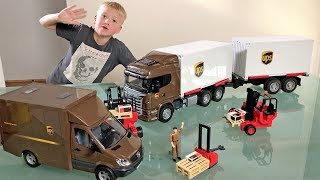 BRUDER toys UPS Container Trucks for CHILDREN!