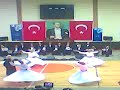 whirling dervishes are performing the spiritual whirling ceremony.the long, white skirts represents the shroud. the dervishes extend their arms, the right palm faces up and the left palm faces down. energy from above enters through the right palm, passes through the body and passes through the left palm and into the earth. the sheikh represents the sun and the dervishes represent the planets turning around him in the solar system of mevlana
