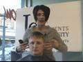 How to Give a Haircut - Man's Clipper Cut : How to Check Sideburns with Finger Tips
