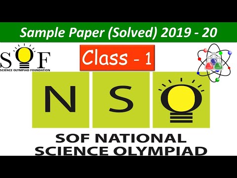 National Science Olympiad ( NSO ) class -1 Sample paper – Orchids eLearning
