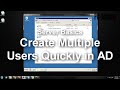 Server Basics (9) | Create Multiple Users at Once in Active Directory