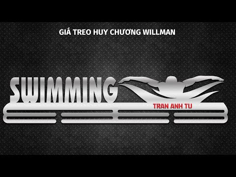 Giá treo huy chương bơi lội - Swimming - thiết kế tại WillMan