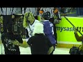 while in saskatoon filming an episode of gene simmons family jewels shannon tweed drops the ceremonial face off at the saskatoon blades hockey game on friday, november 12, 2010.
