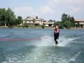 Jake Leventhal dropping a ski and slaloming