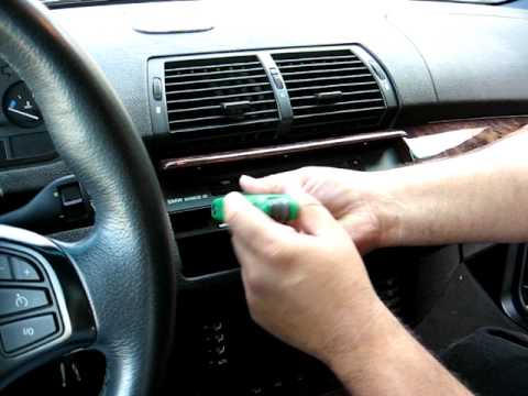 How to Remove Radio / Display / CD Player / Navigation from 2004 BMW X5 for Repair