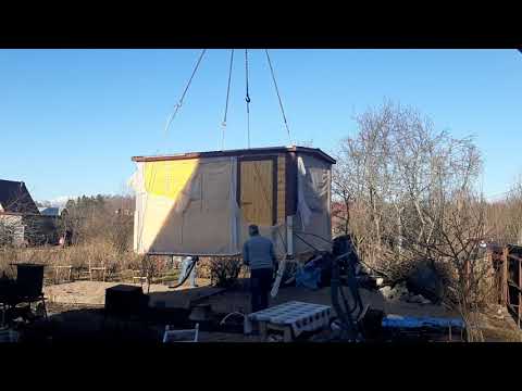 29. Установка мобильной перевозной бани из профилированного бруса в Выборгском районе