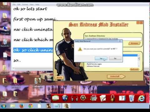 how to remove gta san andreas mods