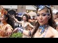 神戸まつりで美女たちがビショ濡れのものすごいサンバ!