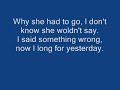 Yesterday- The Beatles +lyrics