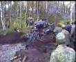 t-34 russian tank recovered from the swamp