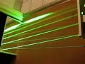 Green Laser Pointer Reflected between Two Mirrors