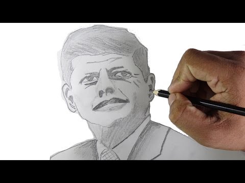 how to draw jfk step by step