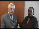 jarilyn fox with business news group and women's enterprise online interviews tom trotter, a diversity pioneer, at wbcs's business works in arlington, tx.