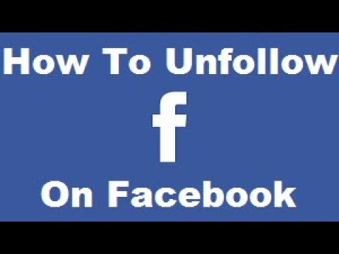 how to i unfollow someone on facebook
