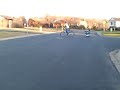 mental kids take a office chair on a jump