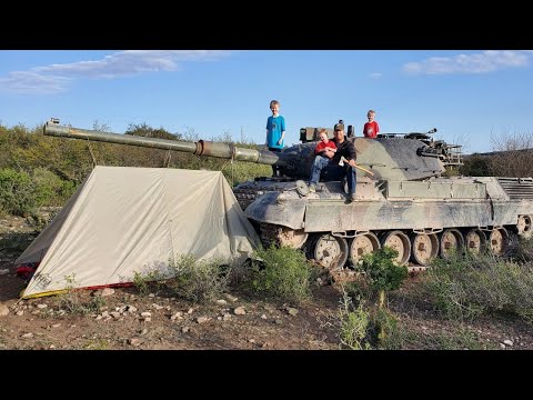 TANK CAMPING IN DESERT! Flame throwers, Hunting Arrowheads, Fossils, Caving – BEST Family Vacation!