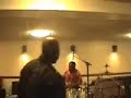 Boy on drums after berklee cafe show- Dana Hawkins