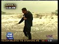 Geraldo Rivera Falls From Hurricane IKE Geraldo Rivera Falls From Hurricane IKE